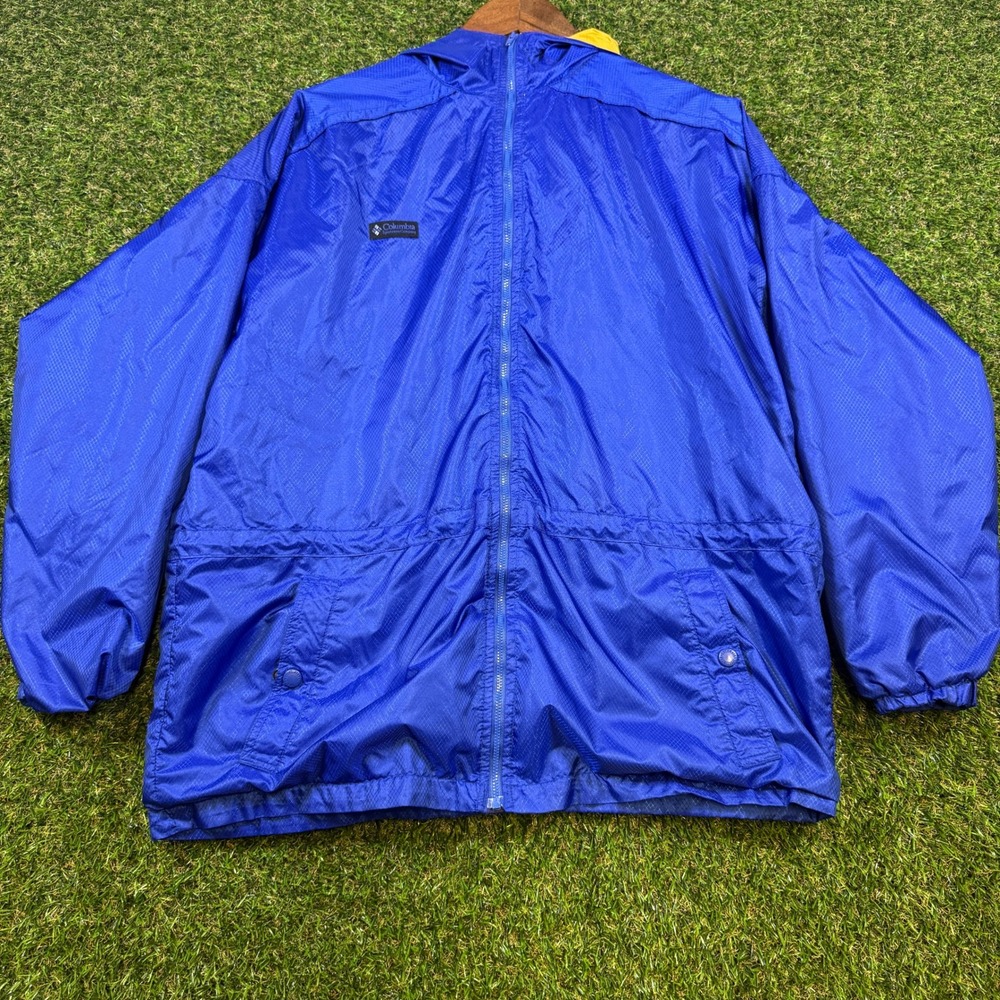 Columbia Sportswear Mens Blue Ripstop Windbreaker Jacket Mother Boyle Vintage